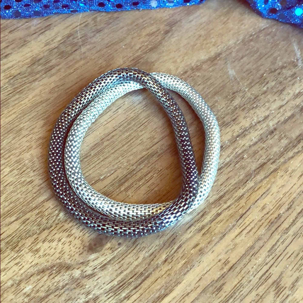 Thin bracelets silver and dark